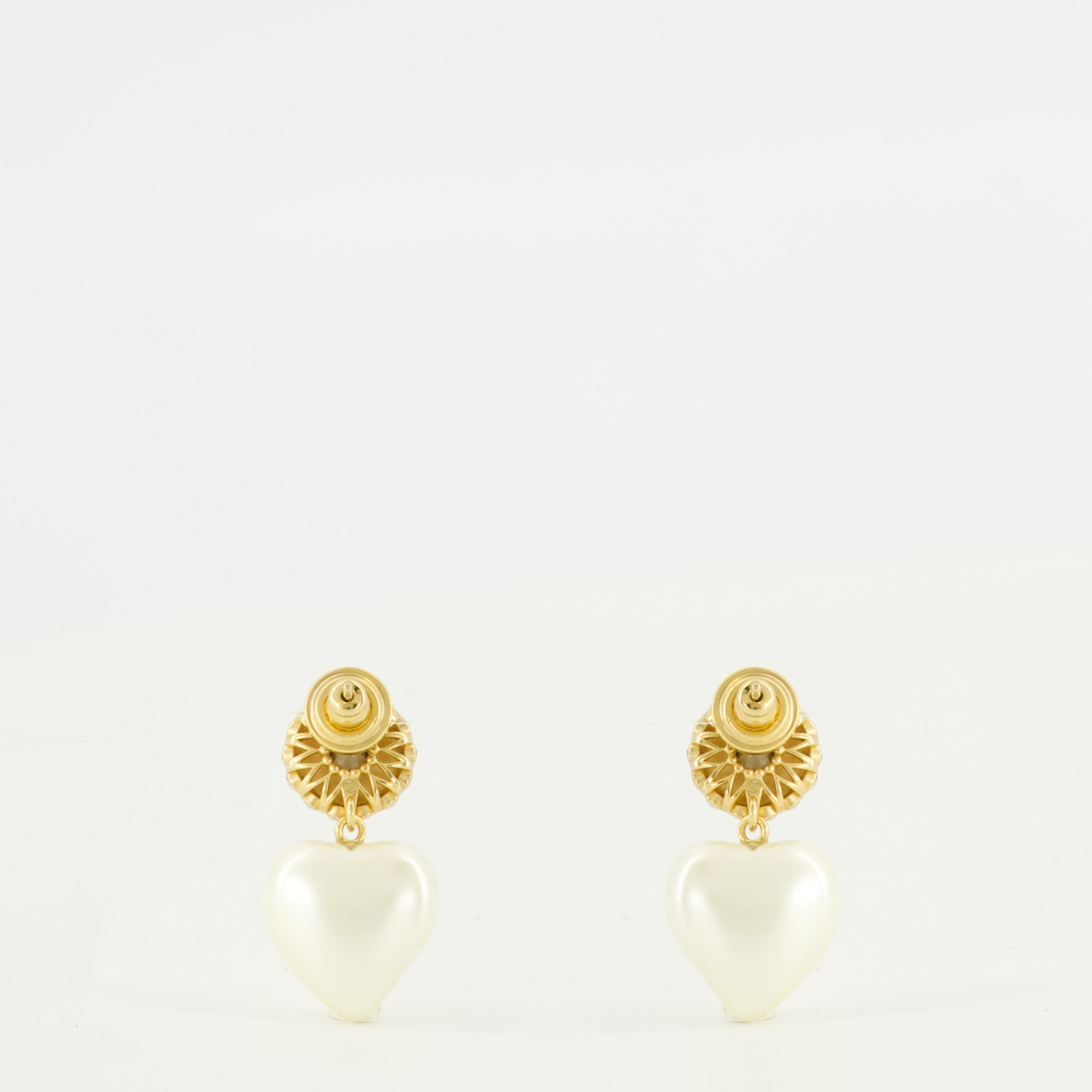 Imagem do produto brincos coração Vlogo dourados da marca Valentino Garavani para Mulheres - Temporada Primavera-Verão 2026 - Vista Traseira