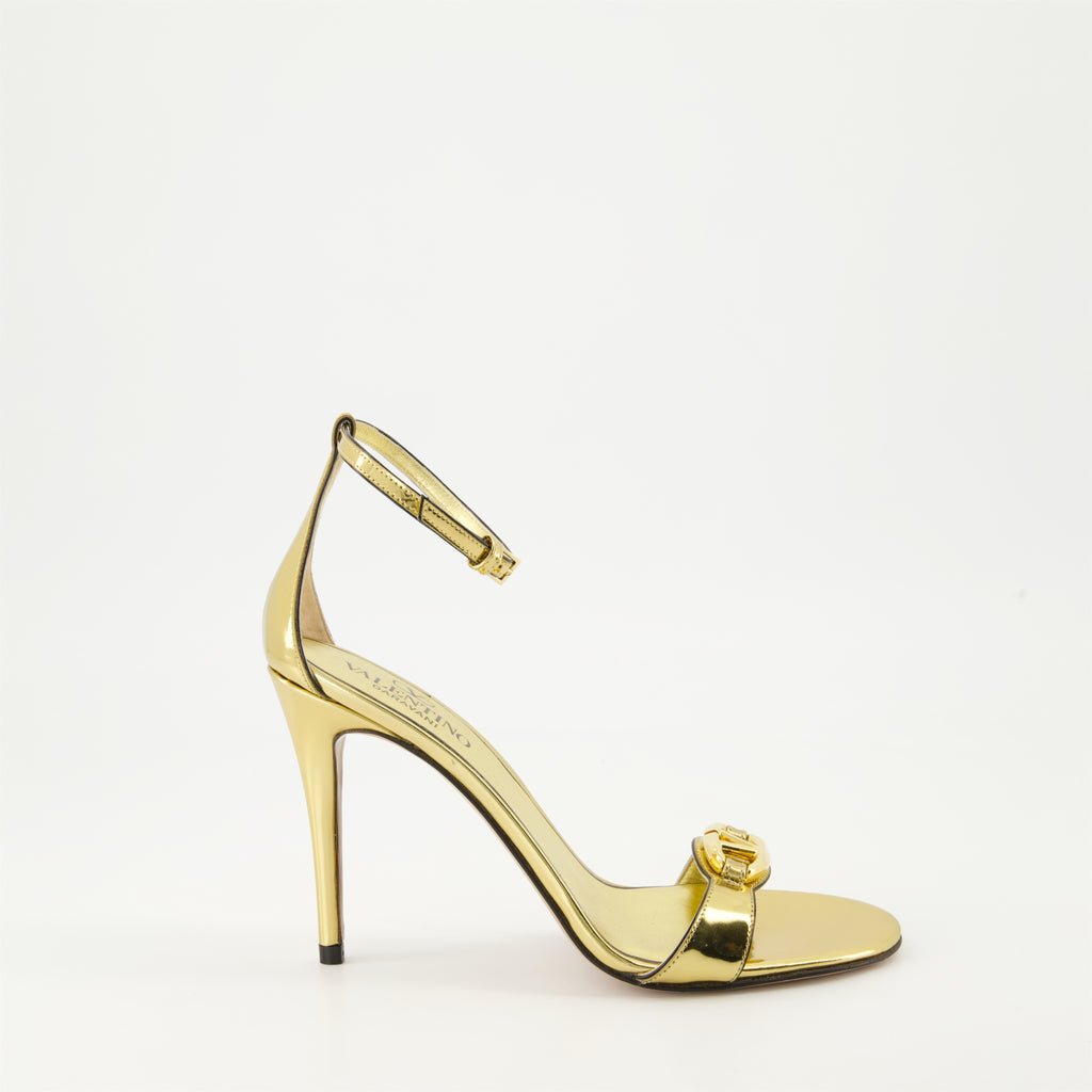 Chaussures ouvertes Sandales à talon VLogo Valentino Garavani Doré Femme