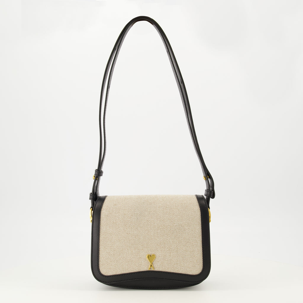 Image de l'article Sac Paris Paris noir en cuir d'agneau de la marque Ami PARIS pour Unisex - Saison Printemps-Été 2026 - Vue de Face