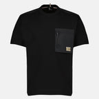 T-shirts Baumwoll-T-Shirt mit schwarzer Tasche Moncler Grenoble Noir Homme