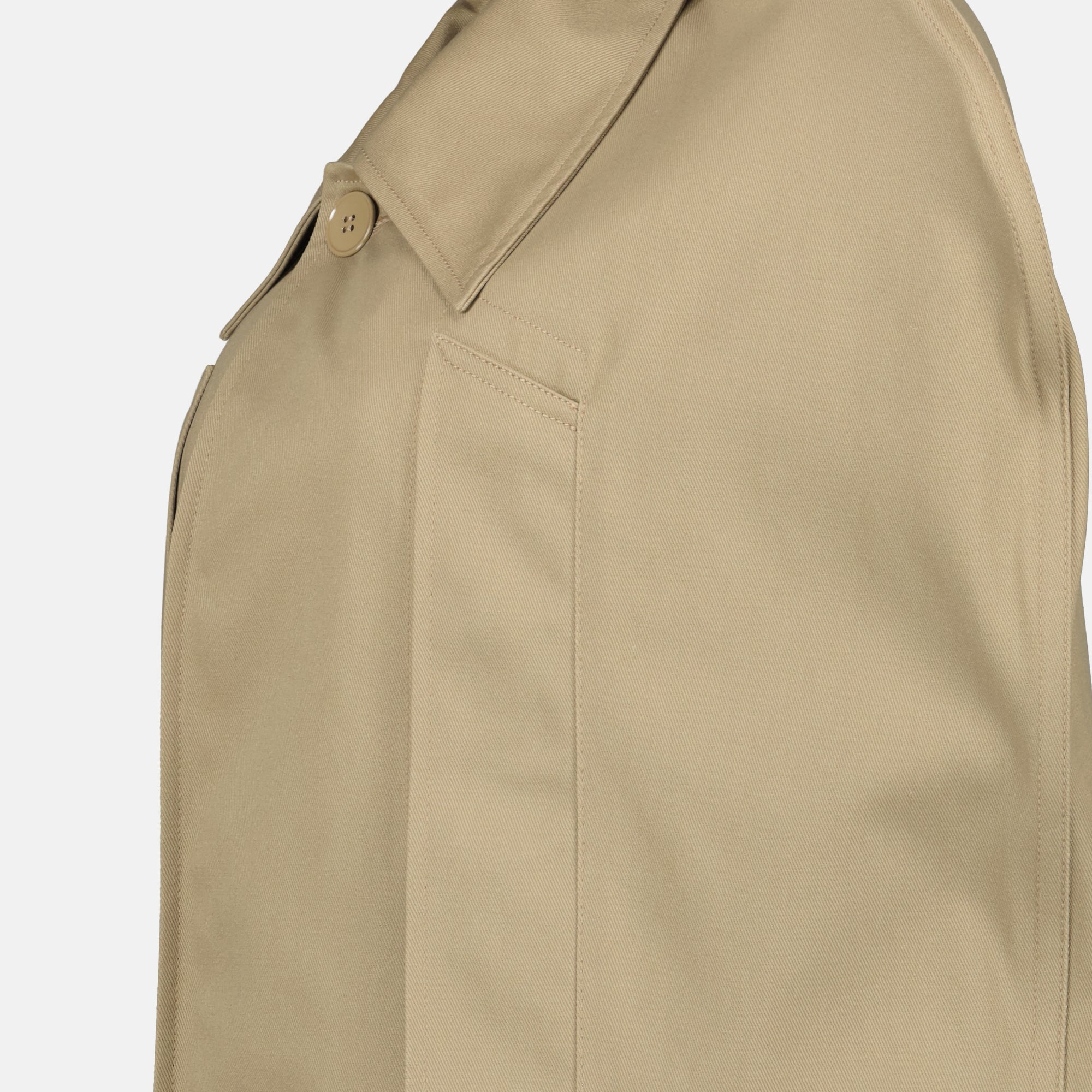 Vestes Beige Cotton Water-Repellent Cape Coat Mm6 Beige Femme