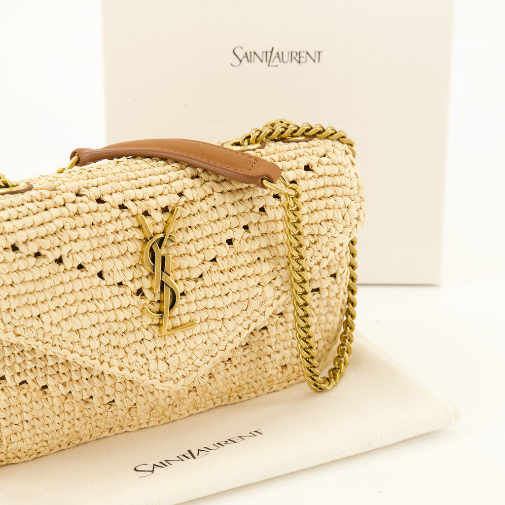 Sacs bandoulière Loulou Mini Bag em Ráfia Bege Saint Laurent Beige Femme