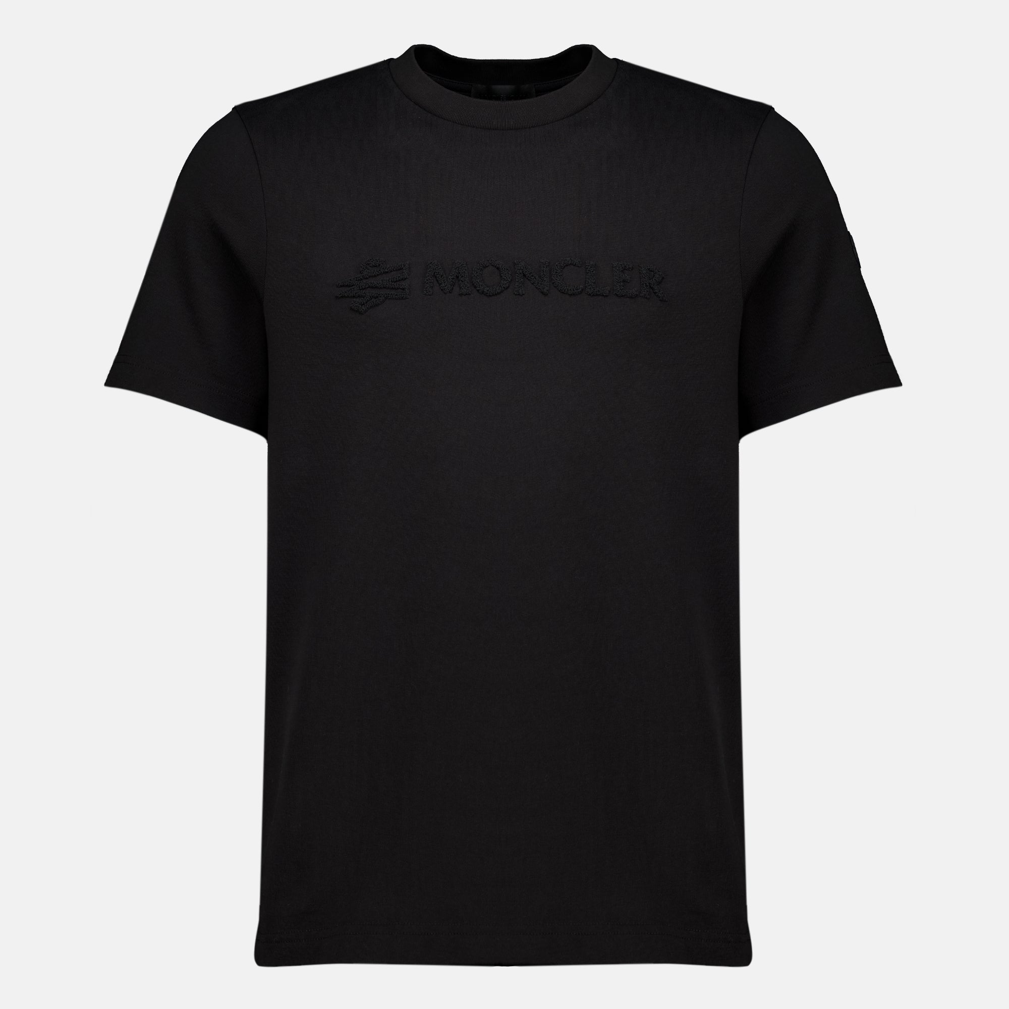 T-shirts T-shirt en coton à logo noir Moncler Noir Homme