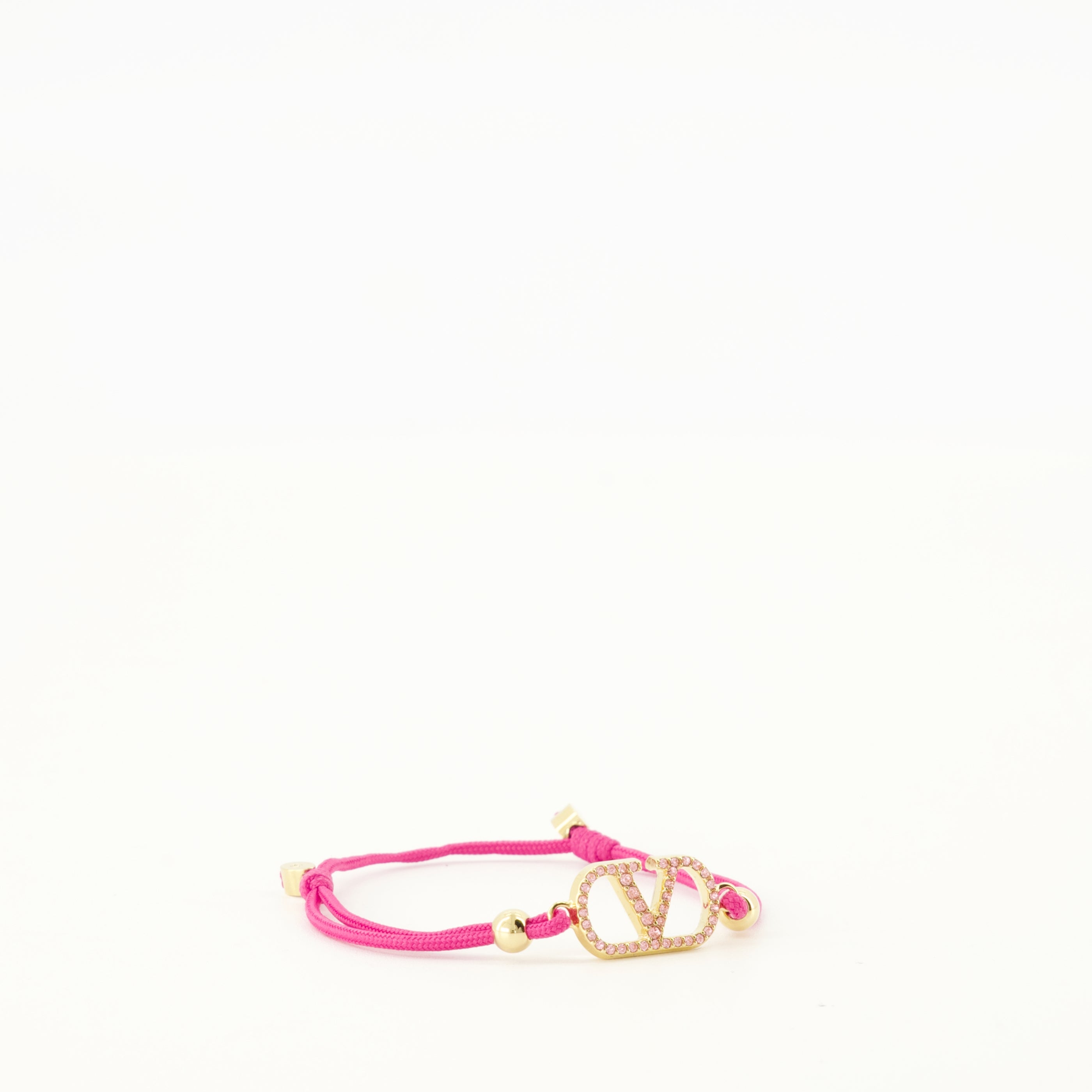 Bijoux Pulseira VLogo em Algodão e Cristais Swarovski® Rosa Valentino Garavani Rose Femme