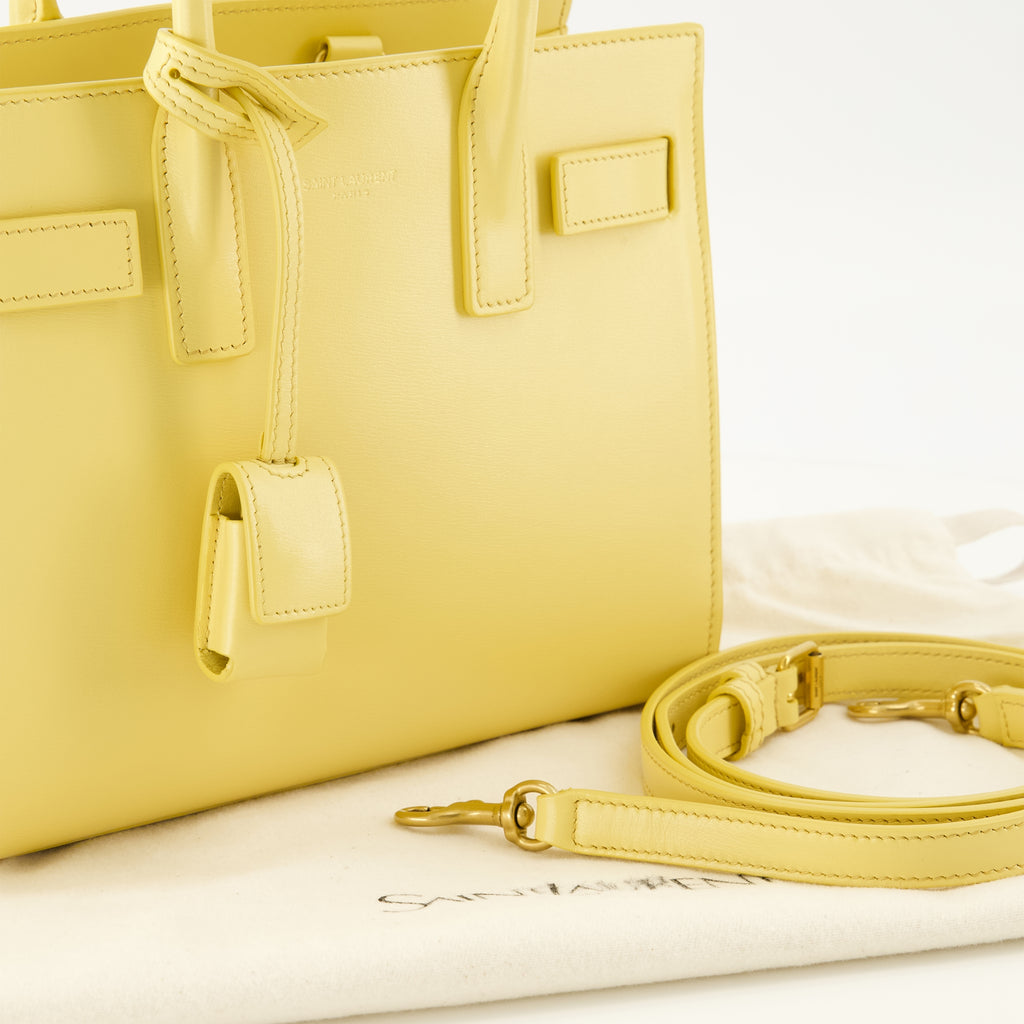 Image de l'article Sac de jour nano jaune de la marque Saint Laurent pour Femme - Saison Printemps-Été 2026 - Vue détaillée_2