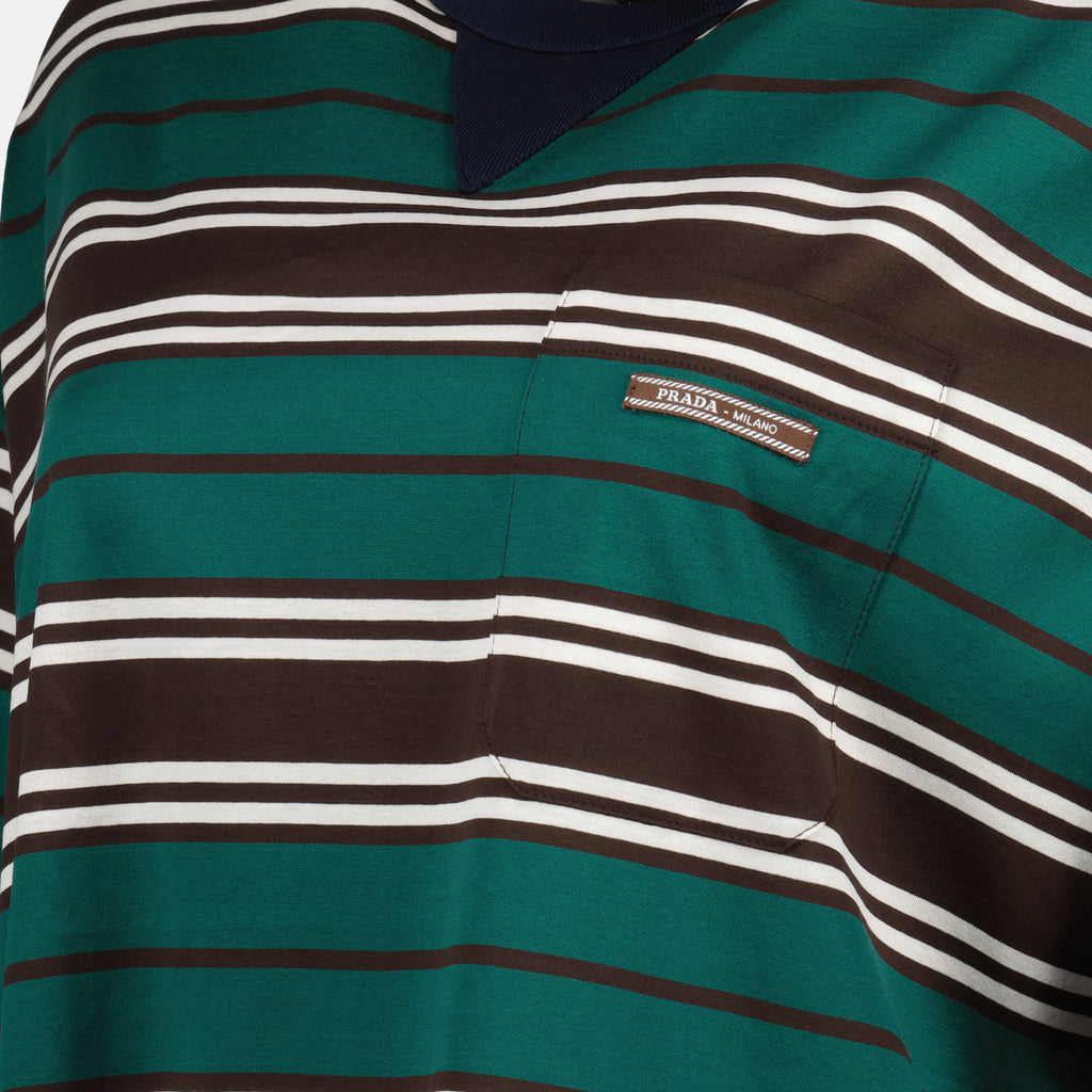 T-shirts T-shirt rayé Prada Green Femme