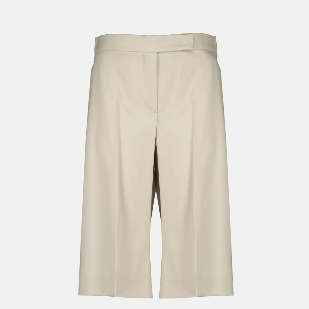 Bild der beige Woll-Bermuda der Marke Max Mara für Damen - Frühjahr/Sommer 2026 - Vorderansicht