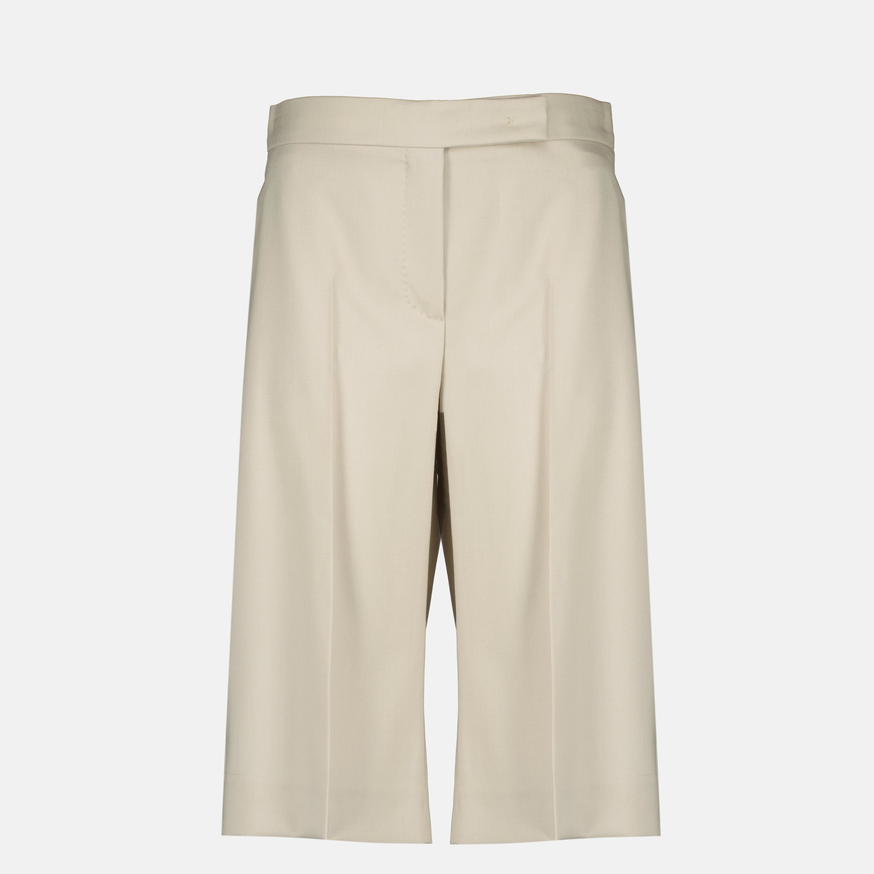 Bild der beige Woll-Bermuda der Marke Max Mara für Damen - Frühjahr/Sommer 2026 - Vorderansicht