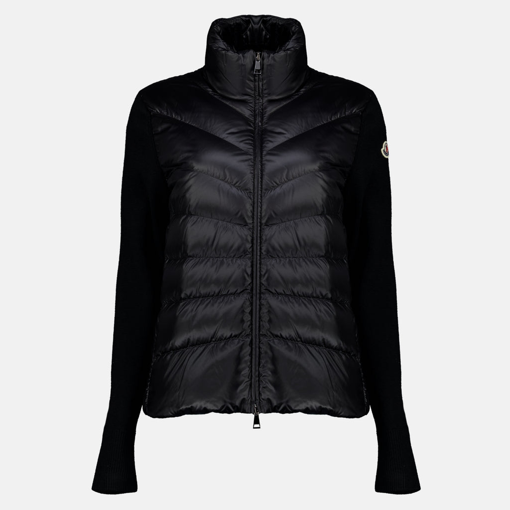 Vestes Cardigan bi-matière noir Moncler Noir Femme