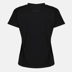 T-shirts Camiseta Negra de Algodón Con Logo Mm6 Noir Femme