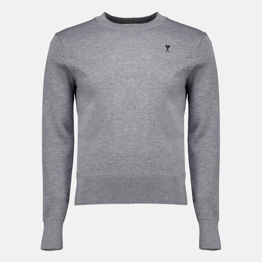 Maille Gray Wool Sweater Ami PARIS Gris Homme