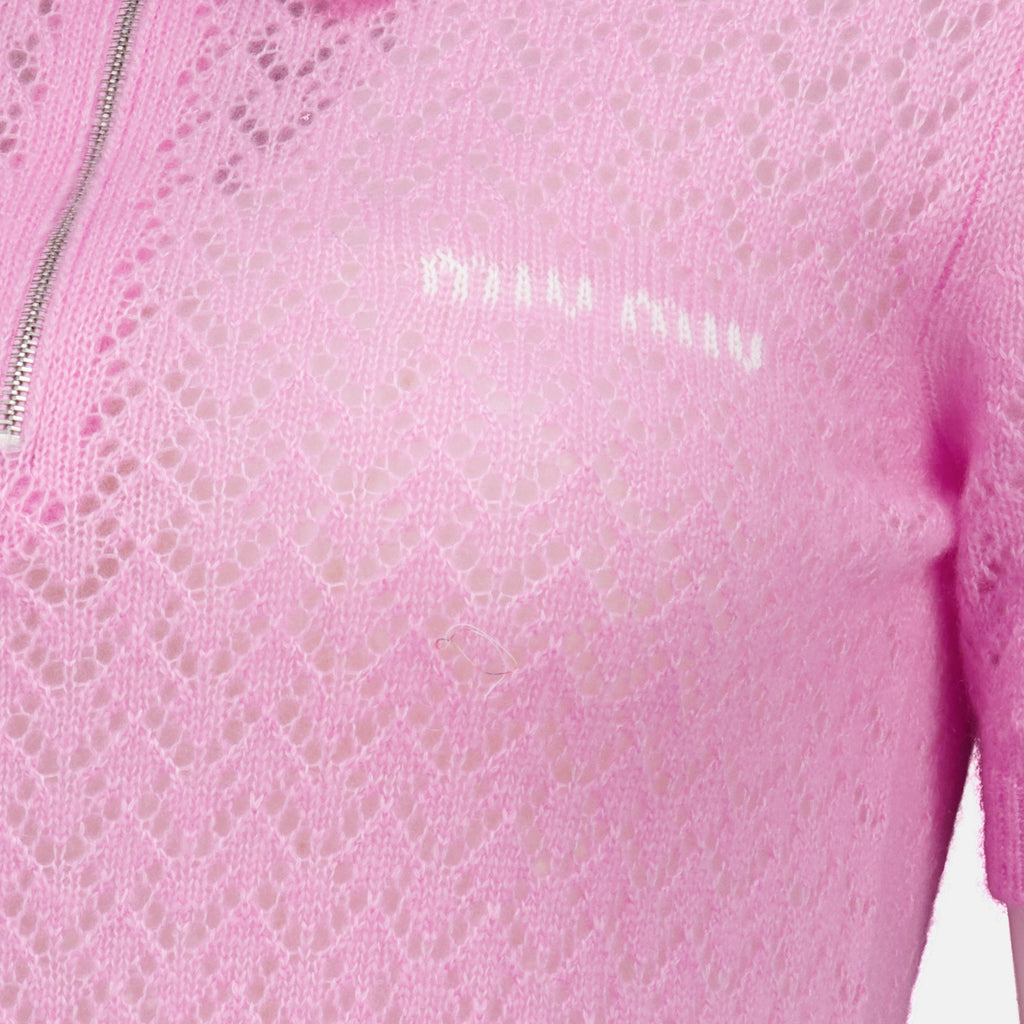 Polos Rosa Kaschmir- und Seiden-Polo Miu Miu Rose Femme