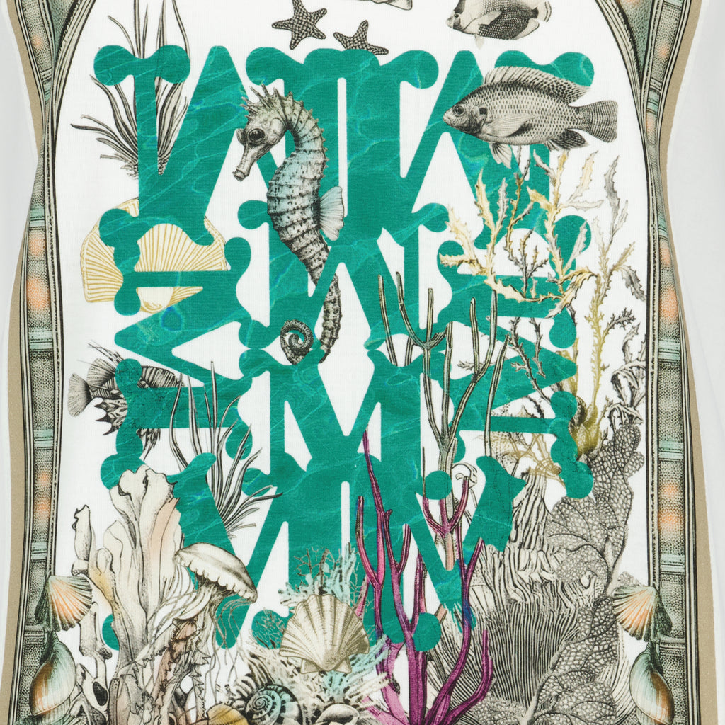 Imagem do artigo T-shirt de coton branco estampado da marca Max Mara para Mulher - Coleção Primavera-Verão 2026 - Vista Detalhada_2