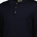 Image of the Brandon long sleeve polo from the Officine Générale brand for Men - Autumn-Winter 2025 - Detailed View_1