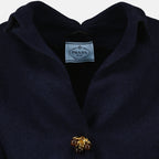 Manteaux Manteau Shetland bijou Prada Bleu foncé Femme