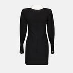 Robes Mini robe noire en soie Versace Noir Femme