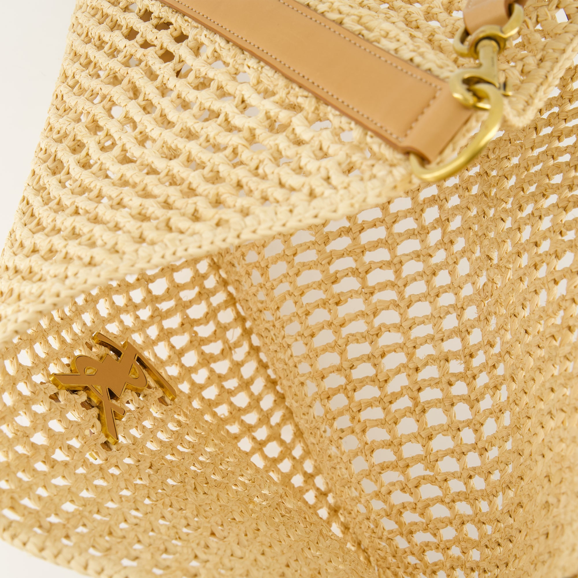 Sacs cabas Bolso Oxalis de Rafía Saint Laurent Beige Femme
