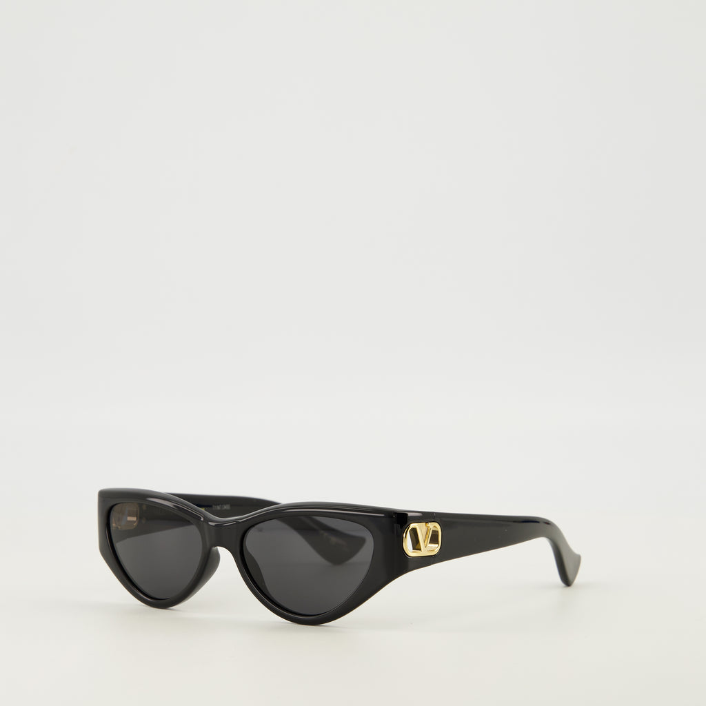 Lunettes Lunettes oeil-de-chat noir en acétate Valentino Garavani Noir Femme