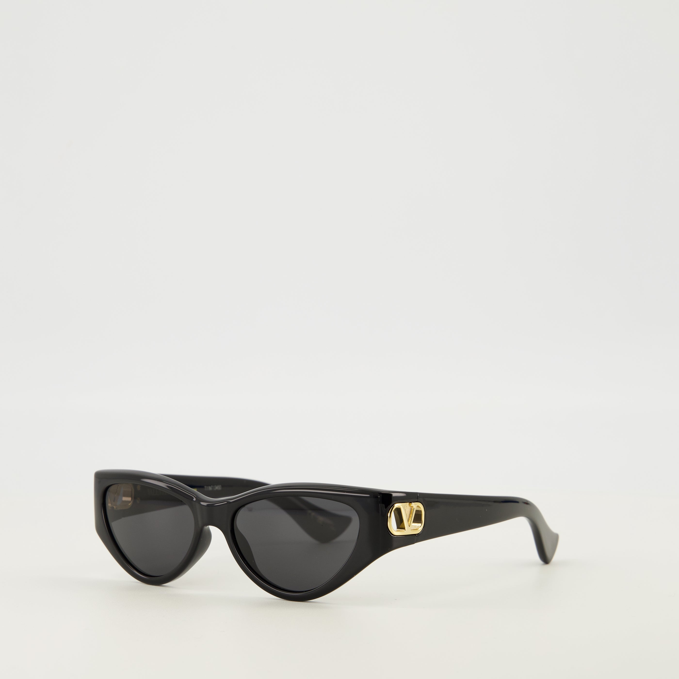 Lunettes Black Cat-Eye Glasses in Acetate Valentino Garavani Noir Femme