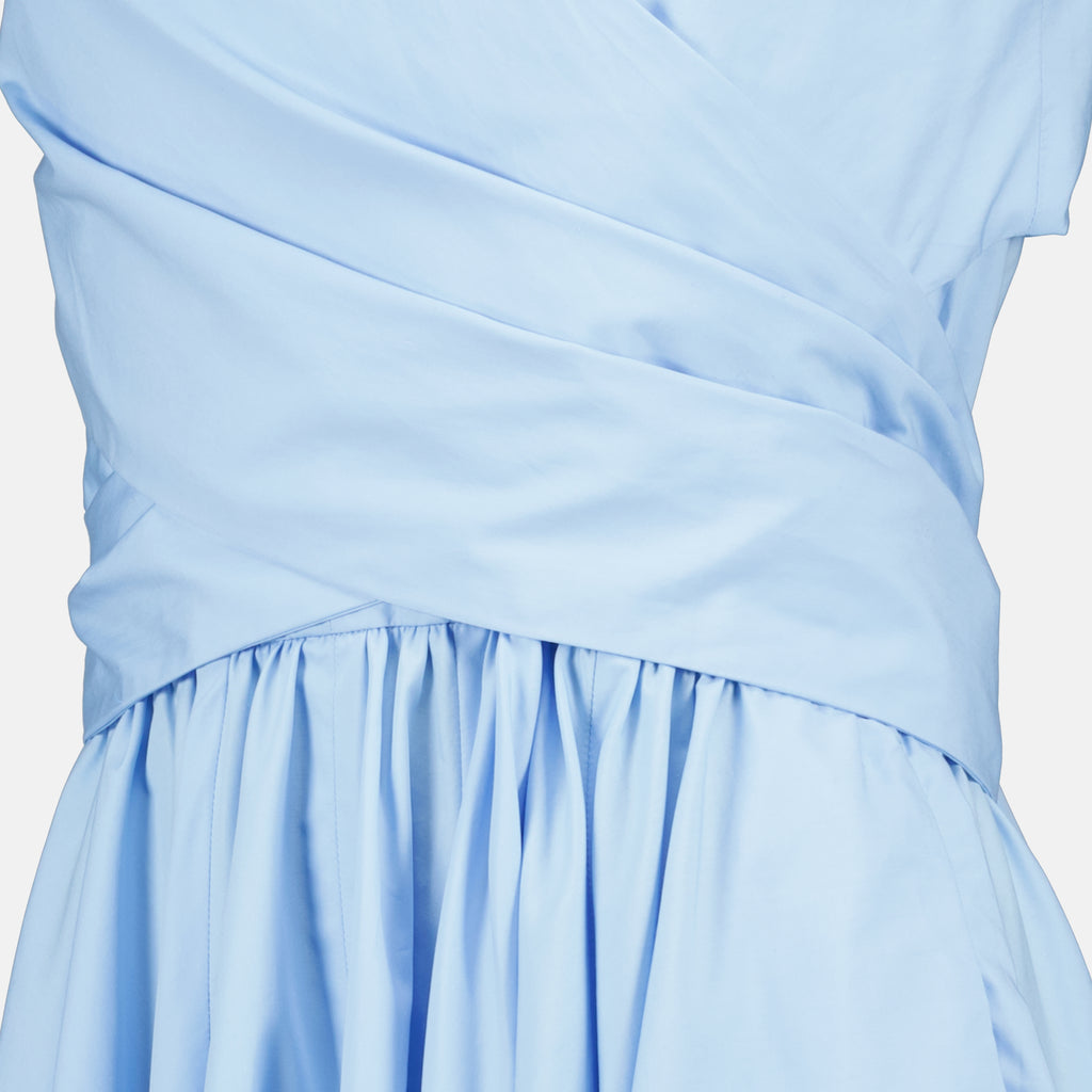 Image de l'article Robe drapée bleu en coton bio de la marque Patou pour Femme - Saison Printemps-Été 2026 - Vue détaillée_1