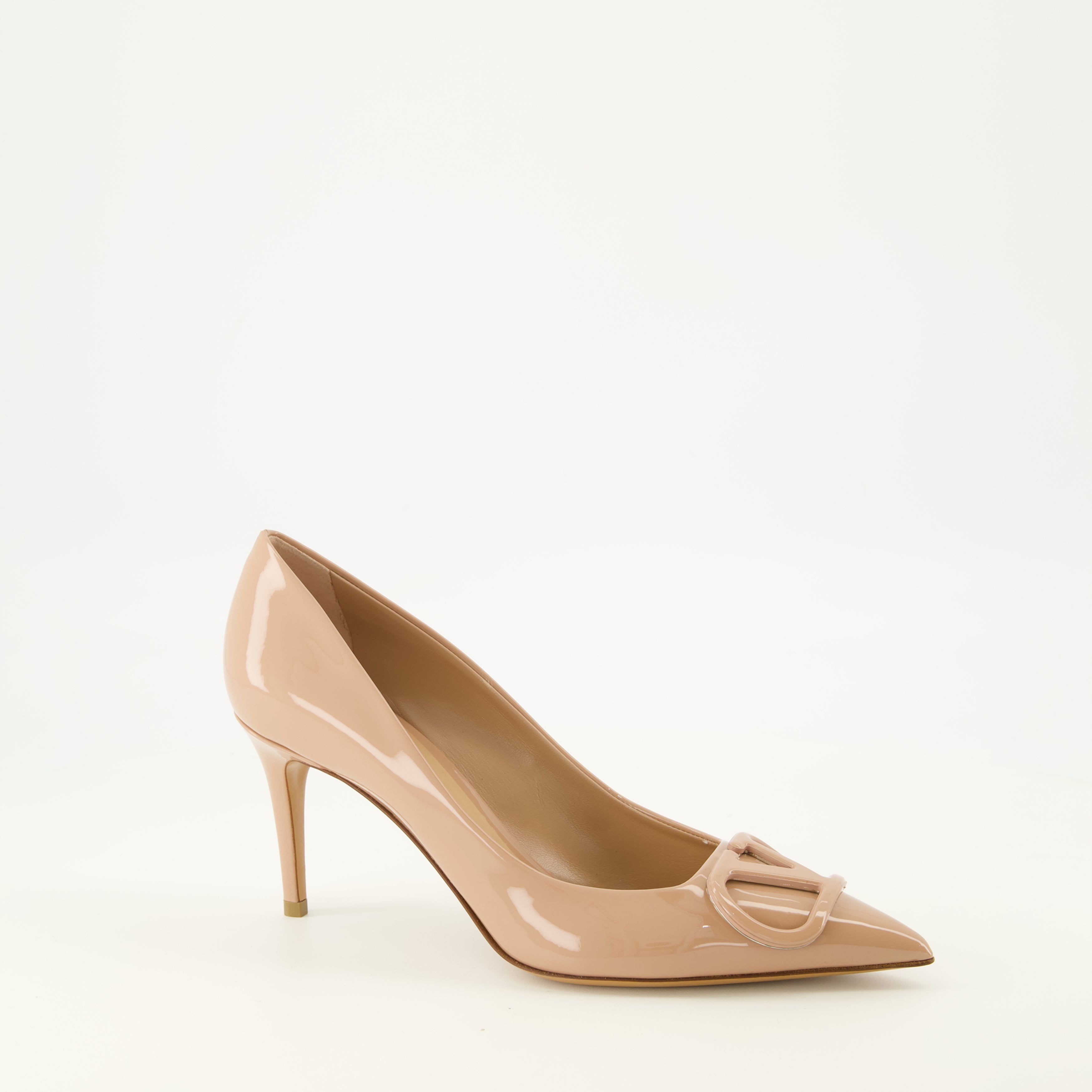 Escarpins Escarpins VLogo en cuir verni beige Valentino Garavani Beige Femme