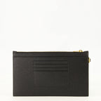 Pochettes Cassandre Leather Clutch in Black Saint Laurent Noir Femme