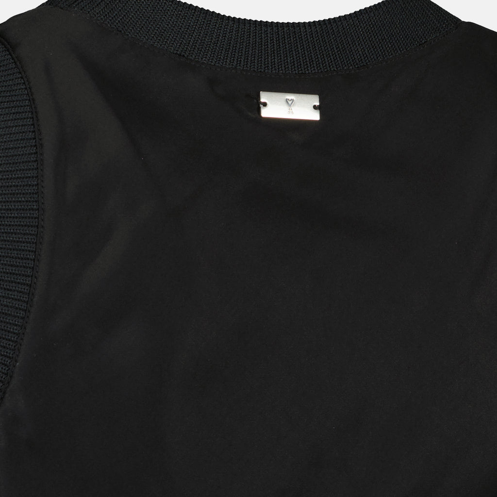 Image de l'article Débardeur noir effet satiné de la marque Ami PARIS pour Femme - Saison Printemps-Été 2026 - Vue détaillée_2