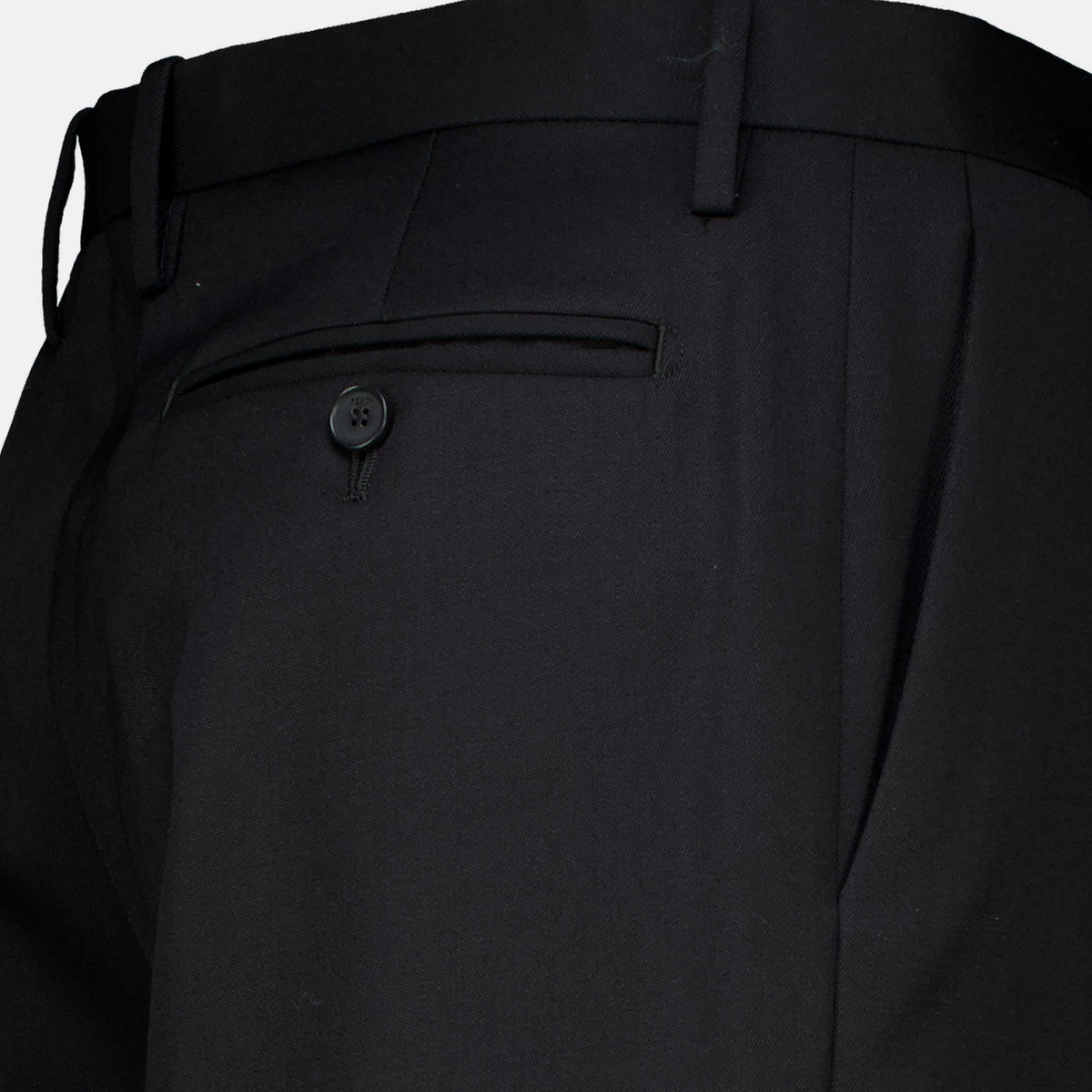 Pantalons Calças Pregueadas Pretas Fendi Noir Femme