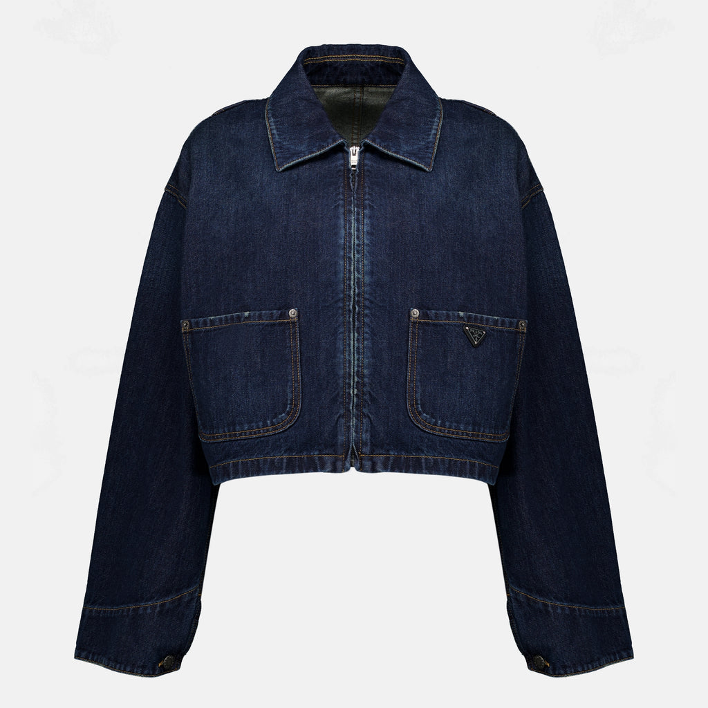 Vestes Dunkelblaue Jeansjacke Prada Bleu foncé Femme