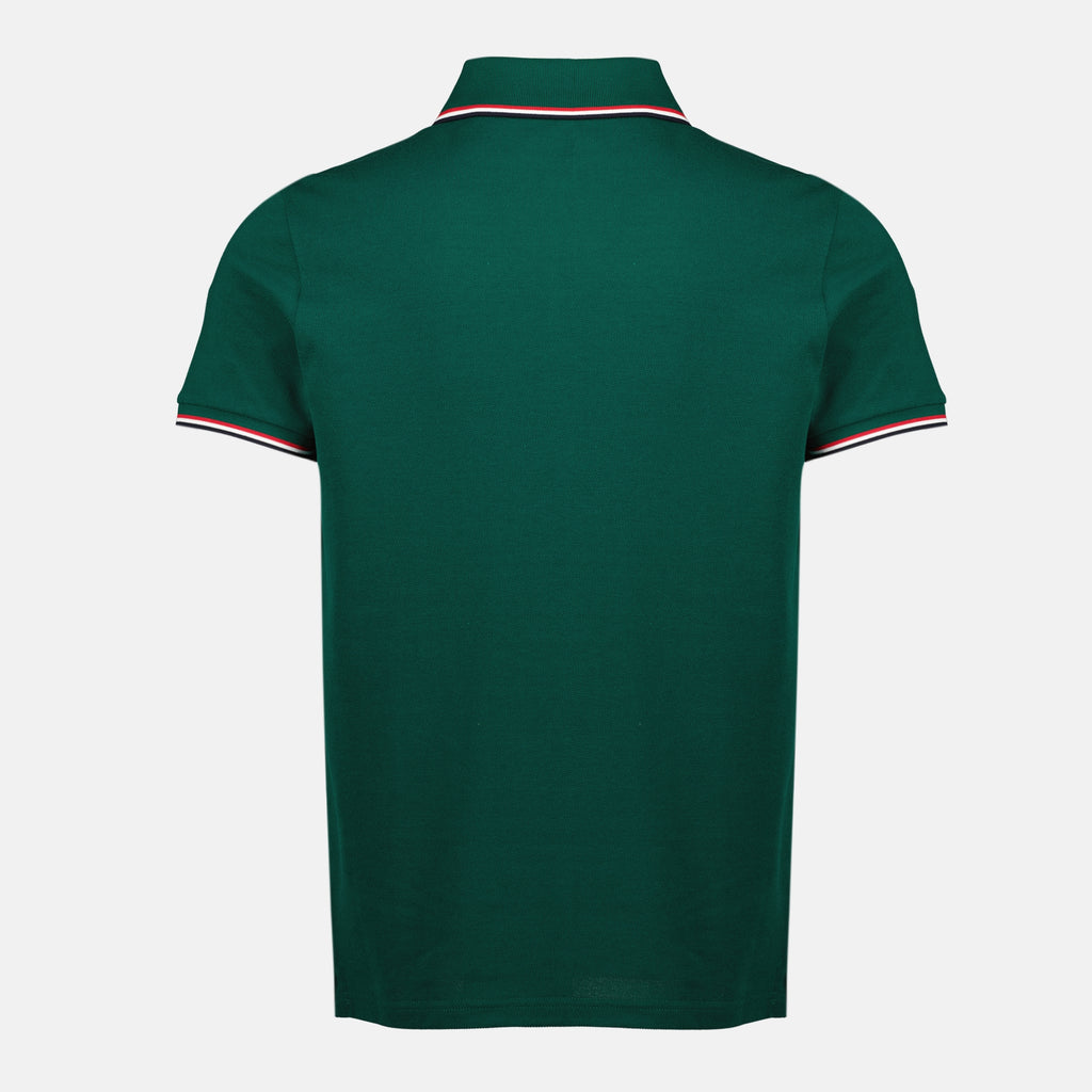 Imagen del polo de piqué de algodón verde para hombre de la marca Moncler - Temporada Primavera-Verano 2026 - Vista Trasera