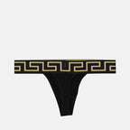 Underwear and homewear String Medusa Greca Versace Black Femme