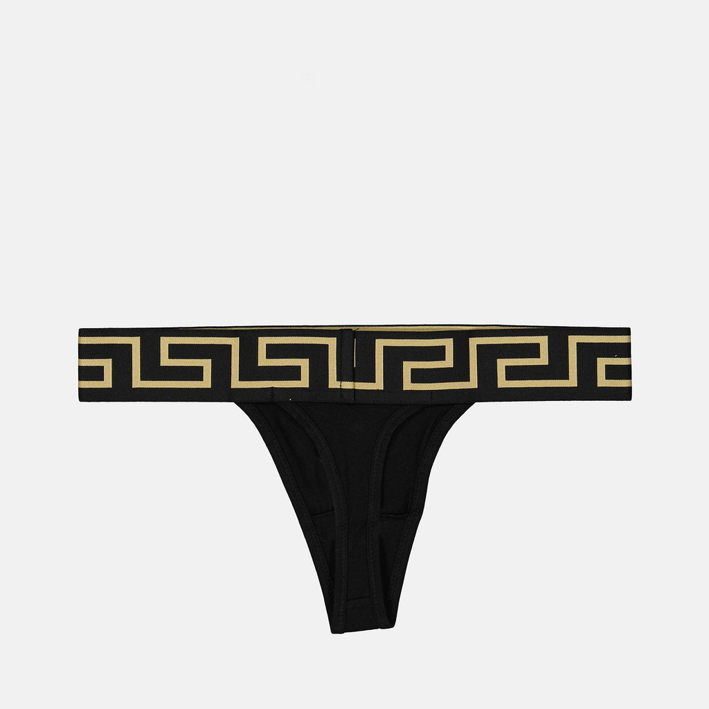 Ropa interior y homewear Medusa Greca String Versace Negro Femme