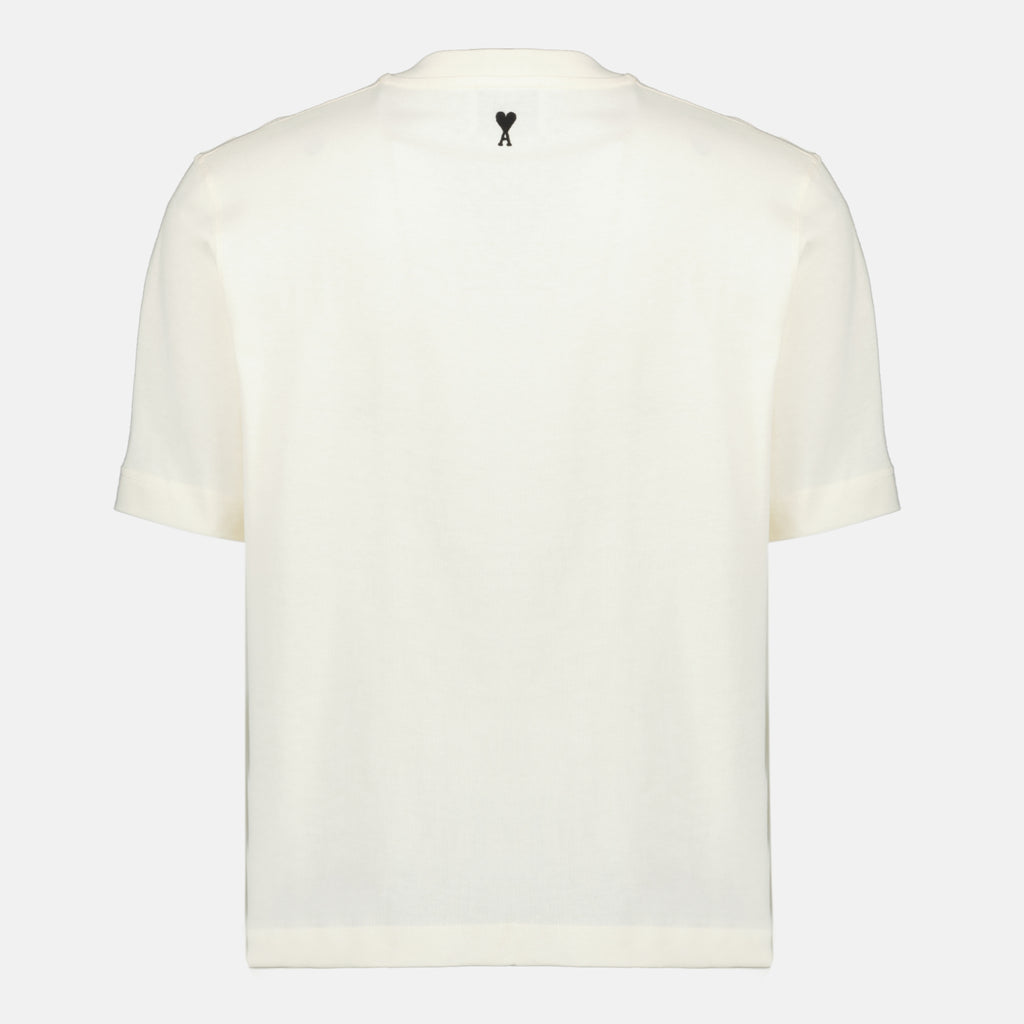 Bild des weißen bedruckten T-Shirts von Ami PARIS für Unisex - Frühjahr-Sommer 2026 - Rückansicht