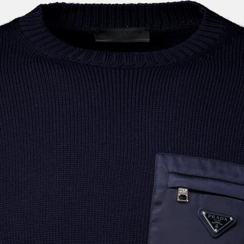 Maille Pull en maille bleu marine Prada Bleu foncé Homme