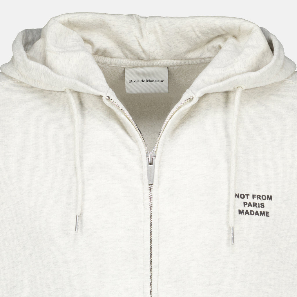 Sweatshirts スローガンジップアップスウェットシャツ グレー Drole De Monsieur Gris Homme