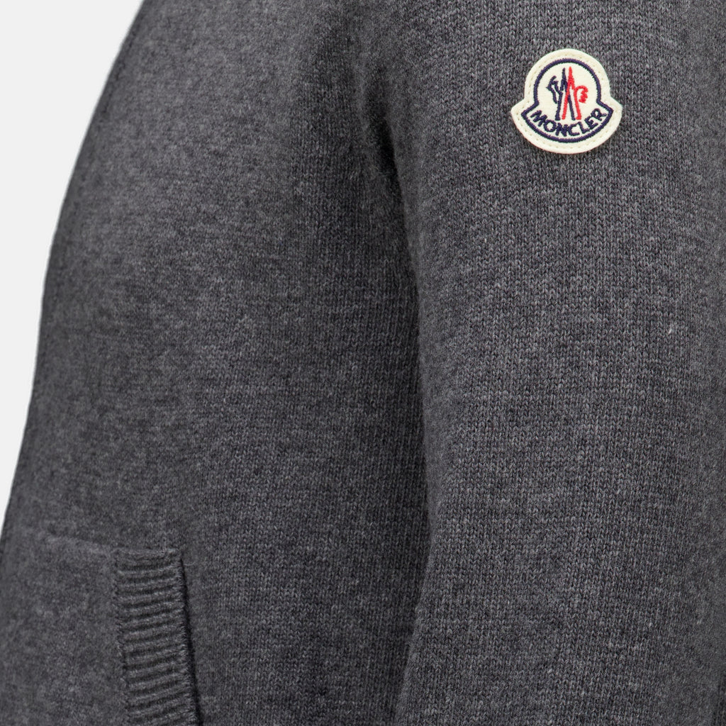 Vestes Cardigan Grigio in Lana e Cachemire Moncler Gris Homme