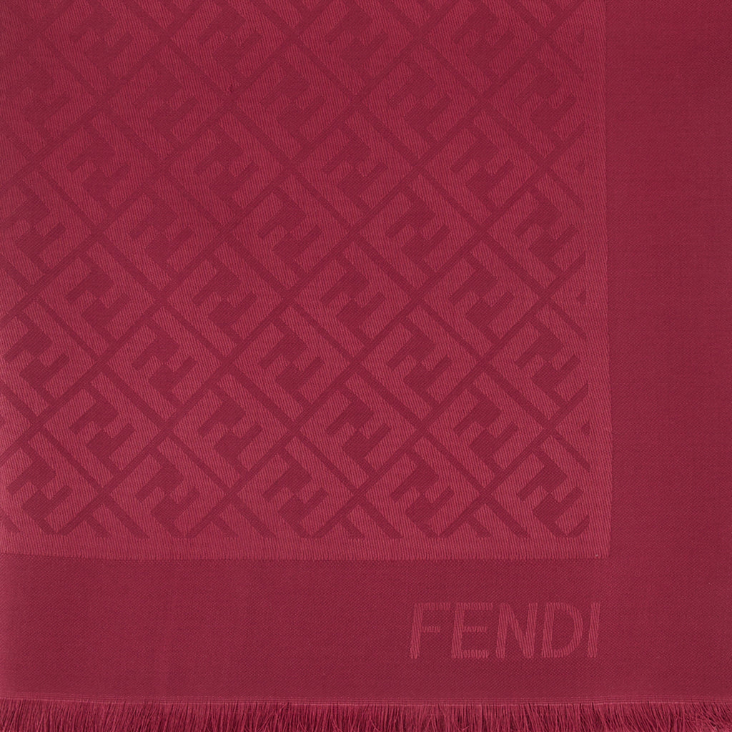 Écharpes, foulards et gants Châle FF en soie et laine rouge Fendi Rouge Femme