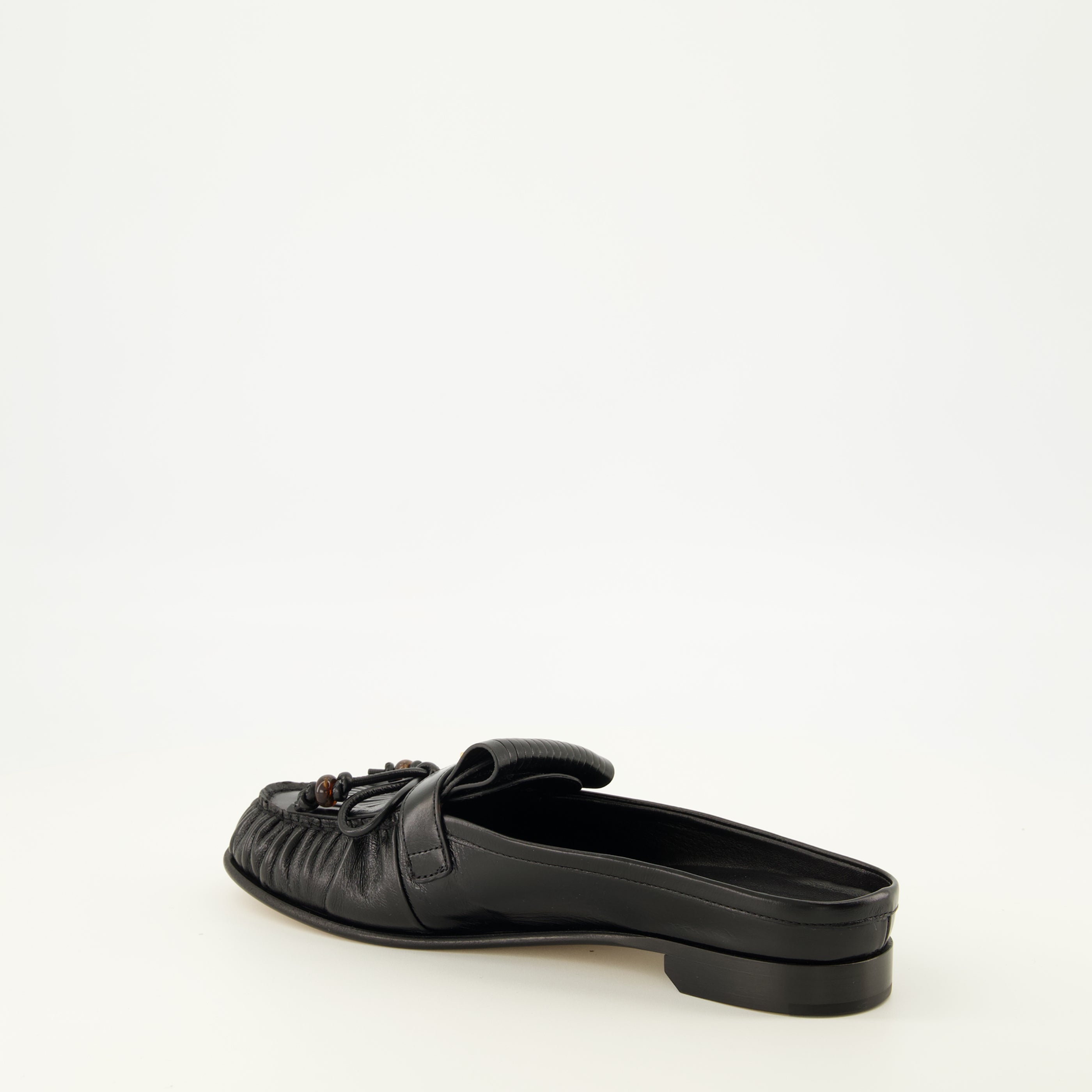 Chaussures ouvertes Schwarze Leder Baguette Mules Fendi Noir Femme
