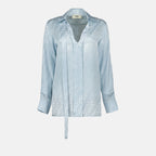 Tops Blouse en soie FF Fendi Blue Femme