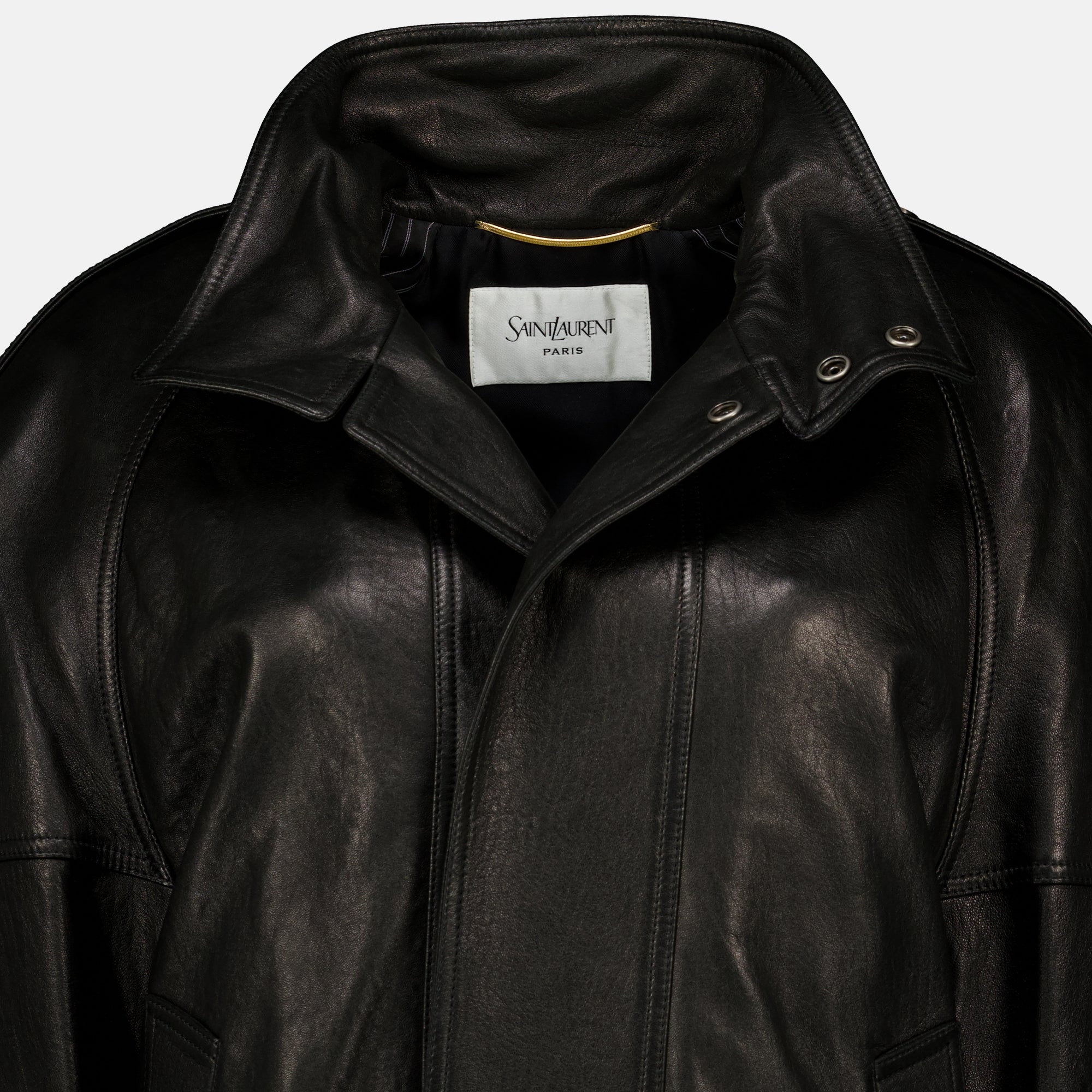 Manteaux Giacca in pelle vintage nera Saint Laurent Noir Femme