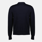 Image of the Brandon long sleeve polo from the Officine Générale brand for Men - Autumn-Winter 2025 - Back View