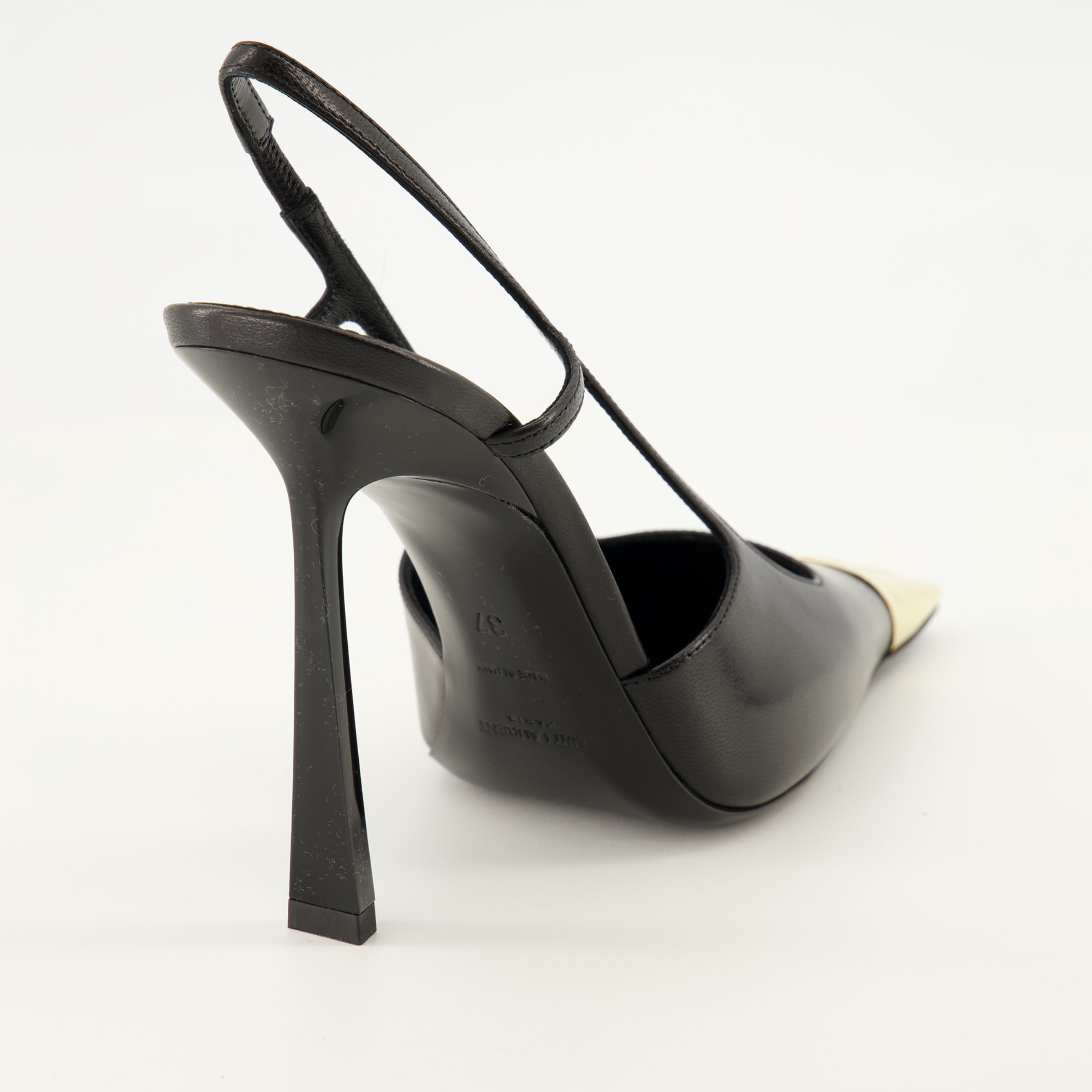 Escarpins Slingbacks Jeanne en cuir noir Saint Laurent Noir Femme