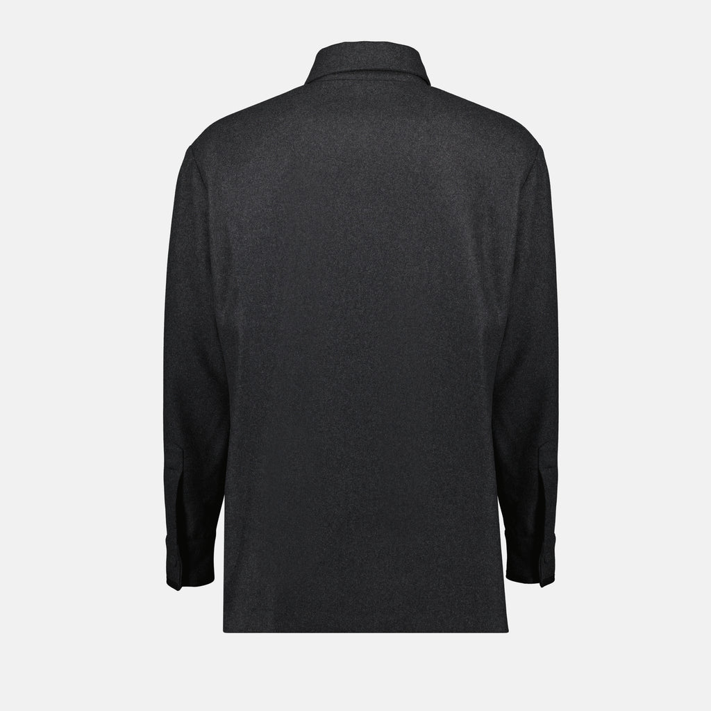 Camicie Giacca Camicia in Lana Fendi Grigio Homme