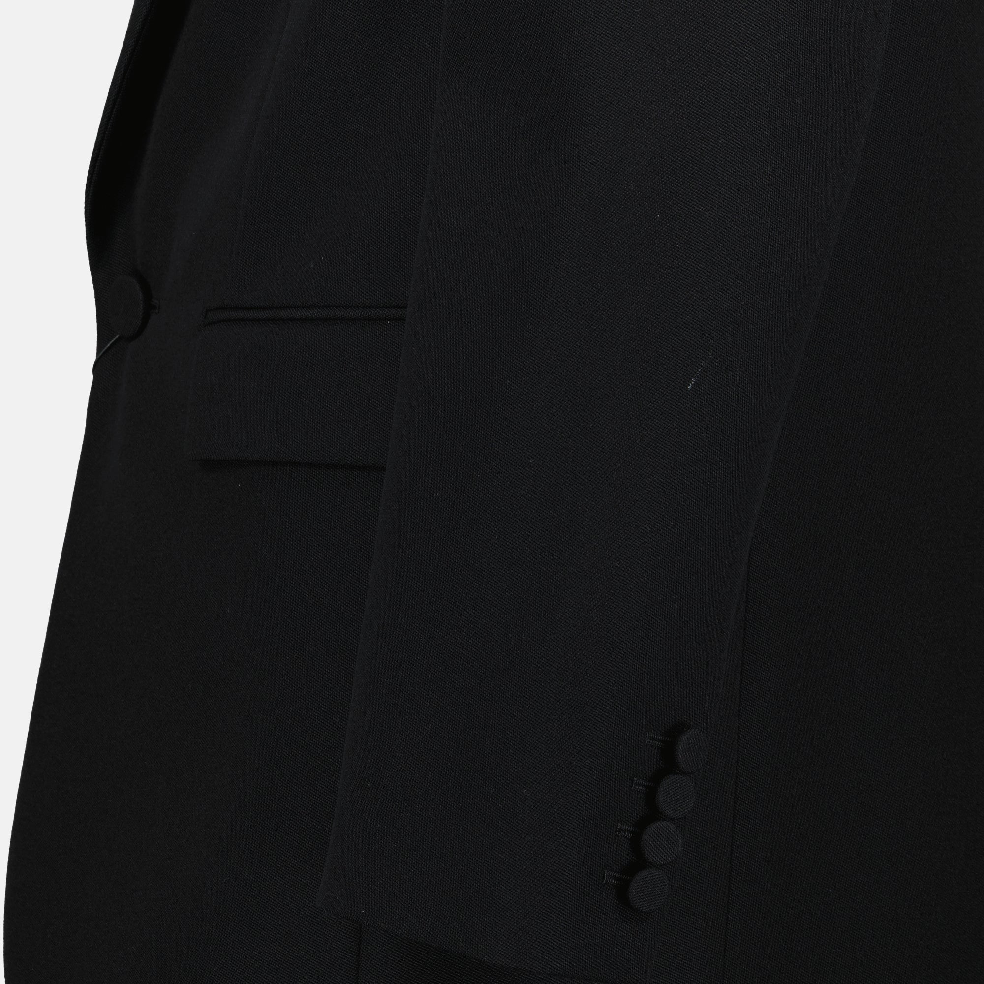 Imagen del blazer negro de lana de Saint Laurent para hombre - Temporada Otoño-Invierno 2025 - Vista Detallada_2
