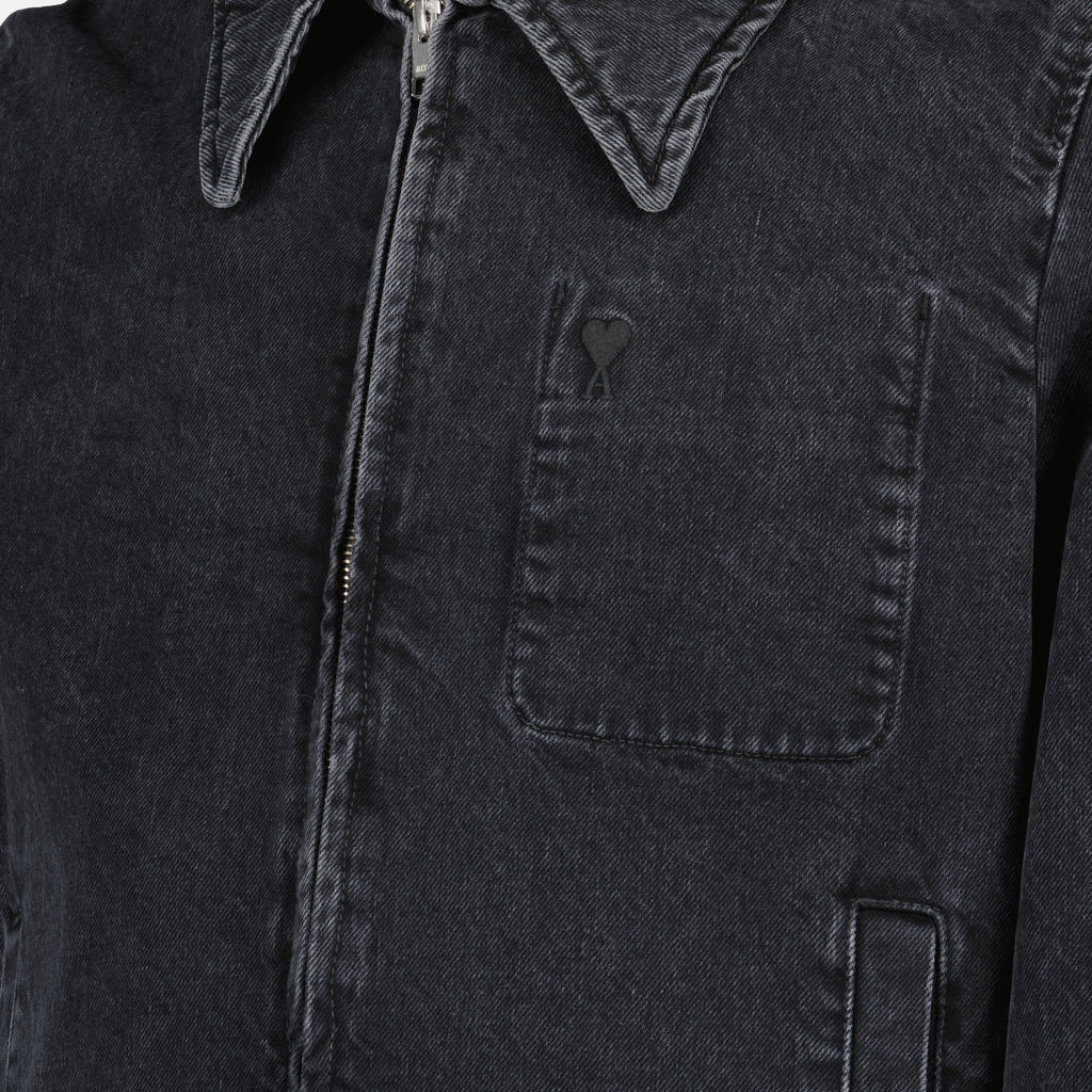 Vestes Veste zippée en denim noir Ami PARIS Noir Homme
