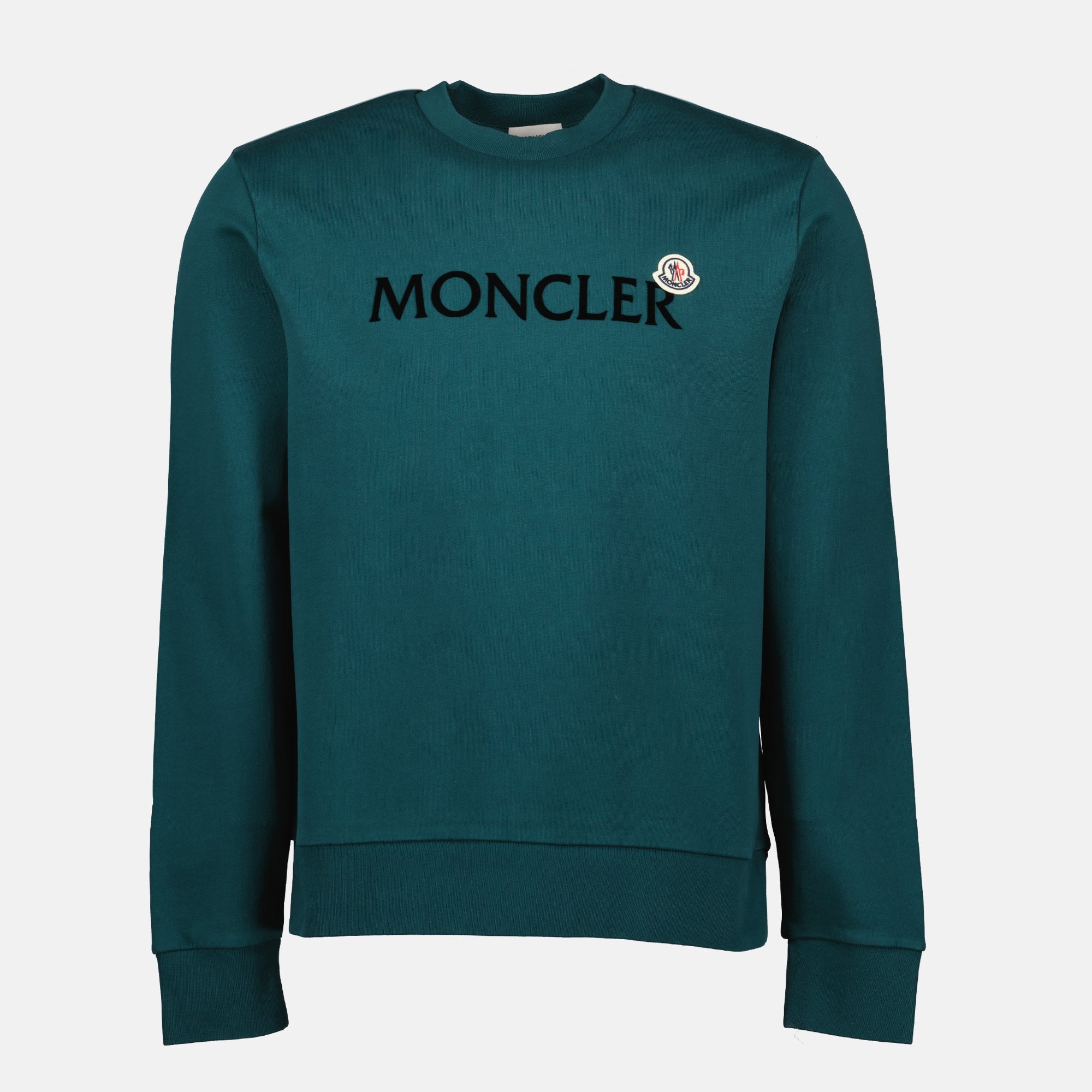 Felpe Felpa con Logo Moncler Verde Uomini