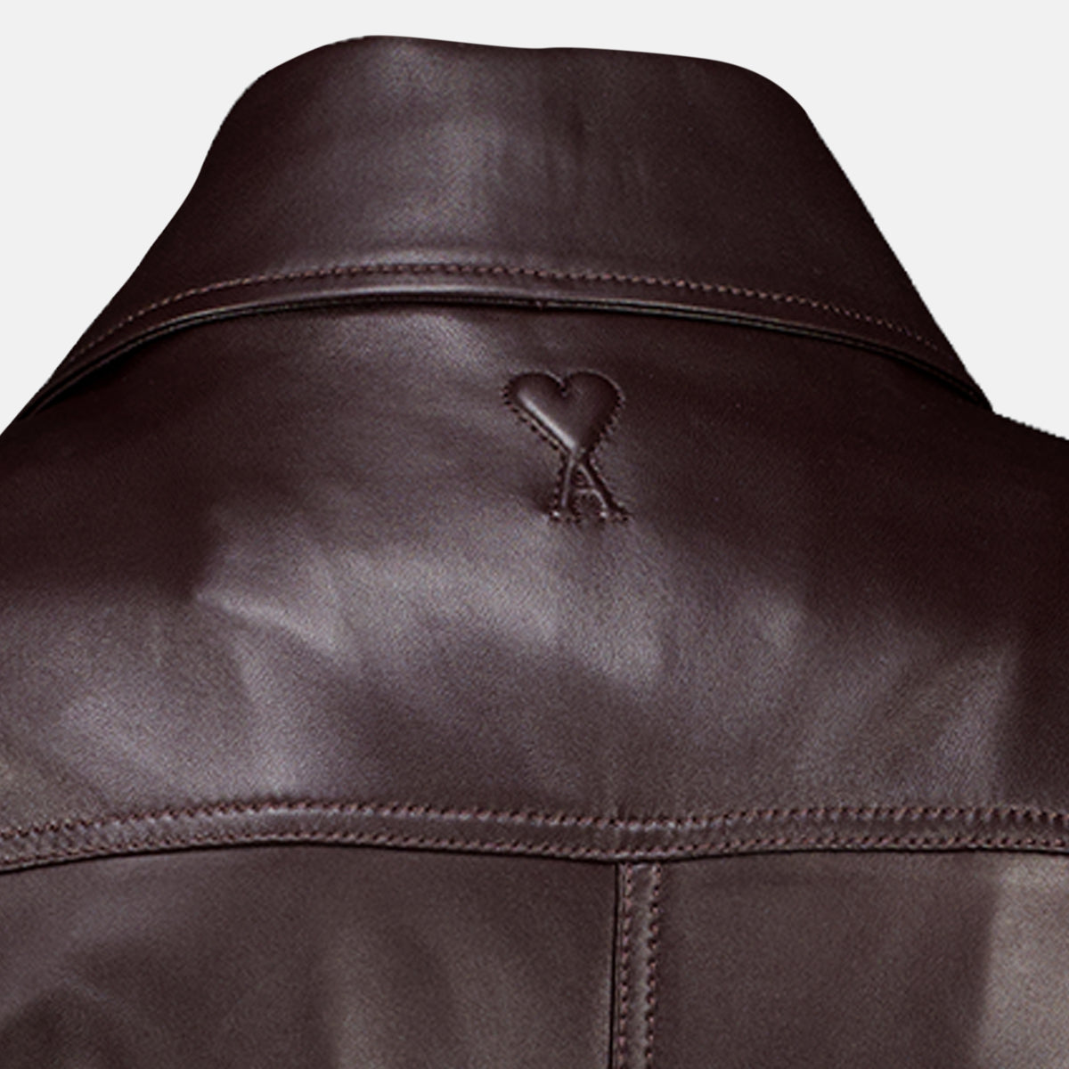 Manteaux Blouson en cuir bordeaux Ami PARIS Bordeaux Homme