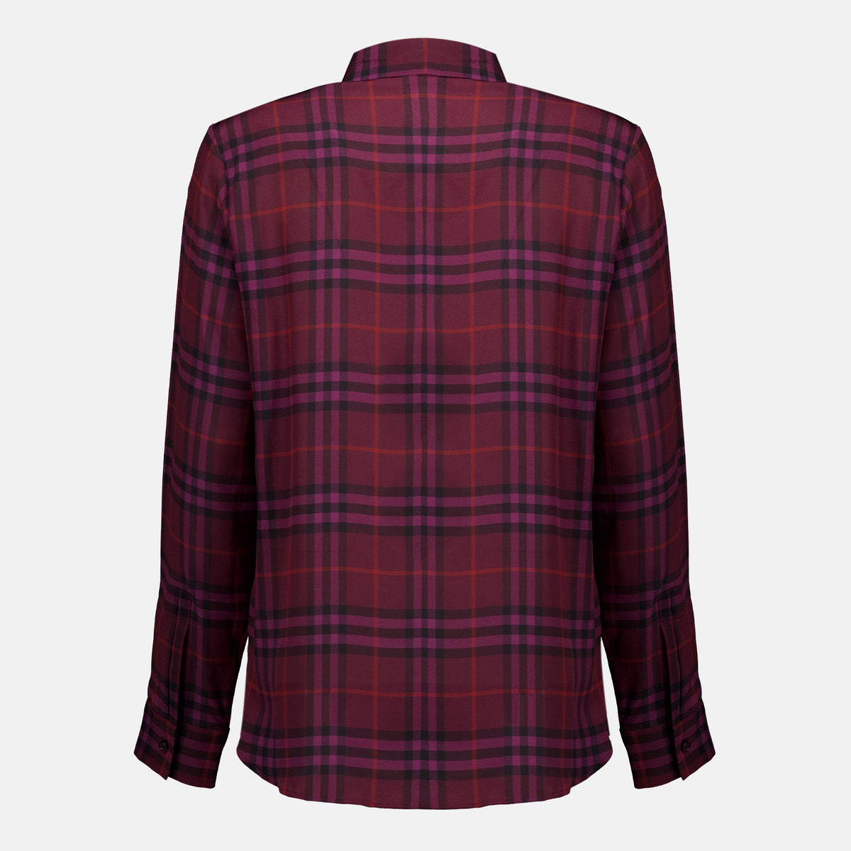 Tops Check Silk Blouse Burberry Violet Femme