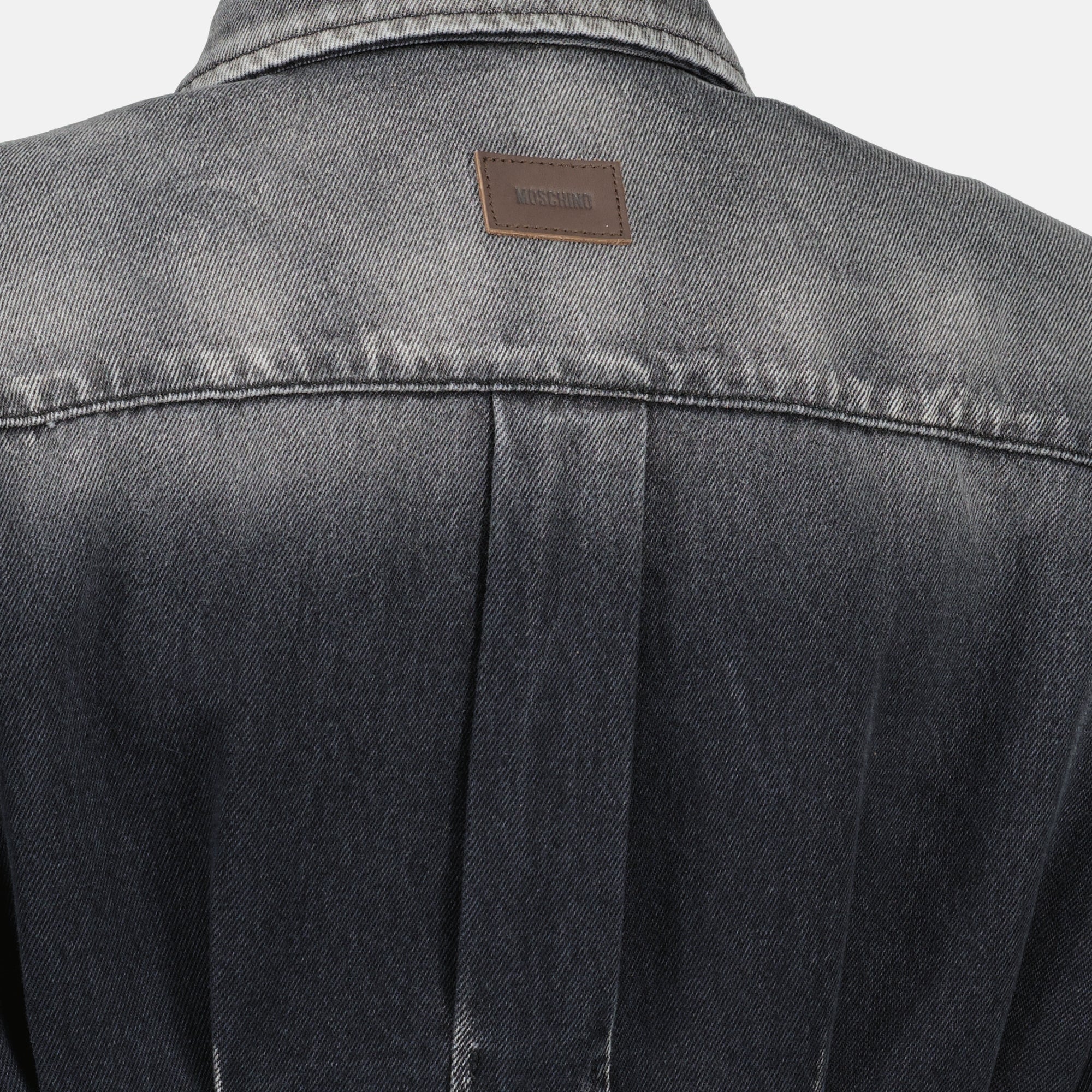 Image de l'article Chemise en denim noir de la marque Moschino pour Femme - Saison Automne-Hiver 2025 - Vue détaillée_1