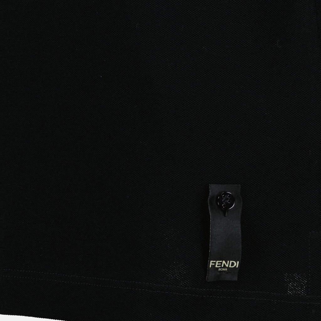 Polos Polo en coton piqué Fendi Noir Homme